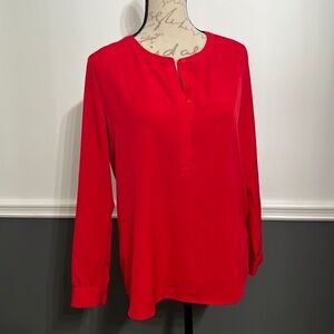 NYDJ Red Blouse Petite Medium Polyester New with tags